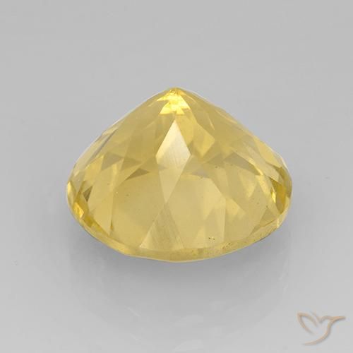 Citrino Amarillo medio natural de 7.66 ct, Redondo, VVS-VS
