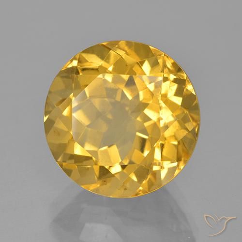 Citrino Dorado claro natural de 8.02 ct, Redondo, VVS-VS