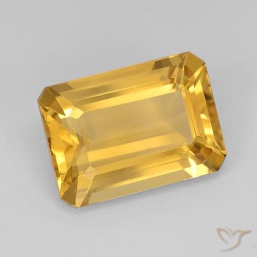 7.28ct Natural Dorado medio Citrino, corte esmeralda, VVS