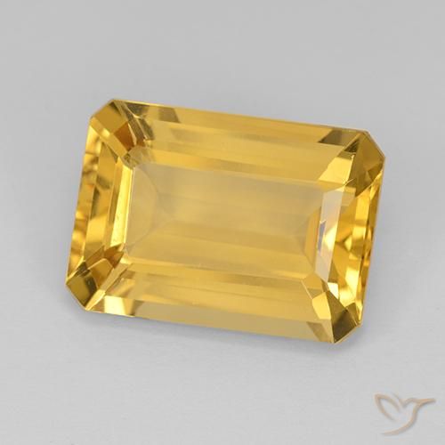 Citrino Dorado medio natural de 7.28 ct, Corte Octágono / Esmeralda, VVS