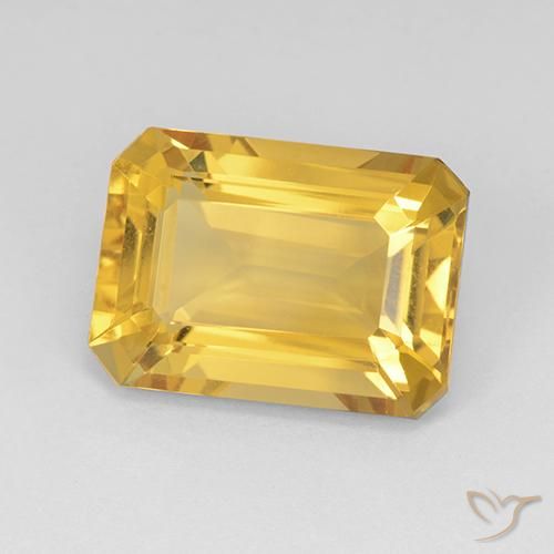 7.73ct Natural Dorado medio Citrino, corte esmeralda, VVS