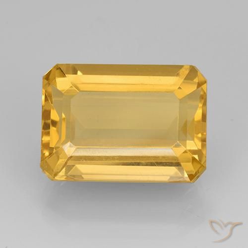 7.83ct Natural Dorado medio Citrino, corte esmeralda, VVS