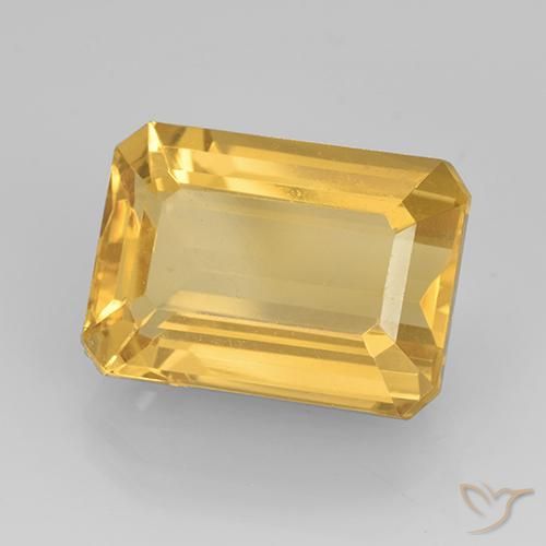 Citrino Dorado medio natural de 7.83 ct, Corte Octágono / Esmeralda, VVS