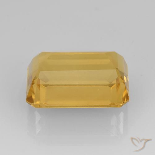 Citrino Dorado medio natural de 7.83 ct, Corte Octágono / Esmeralda, VVS