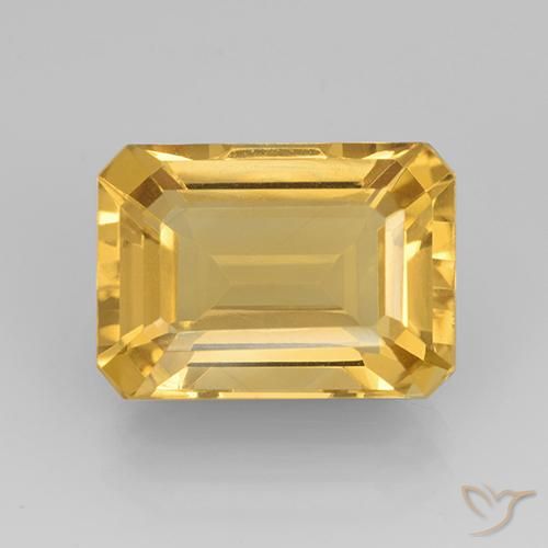 7.37ct Natural Dorado claro Citrino, corte esmeralda, VVS