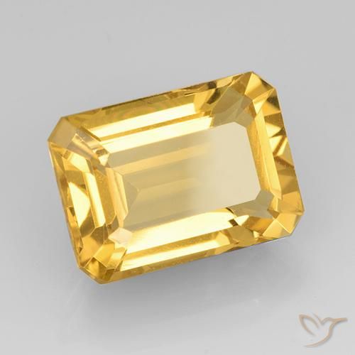 Citrino Dorado claro natural de 7.37 ct, Corte Octágono / Esmeralda, VVS
