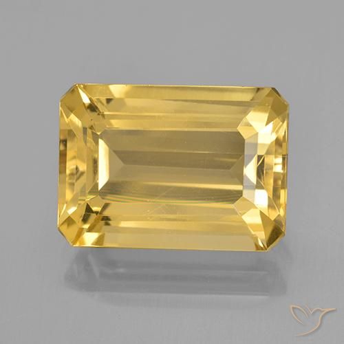 7.14ct Natural Dorado medio Citrino, corte esmeralda, VVS