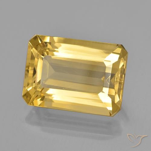 Citrino Dorado medio natural de 7.14 ct, Corte Octágono / Esmeralda, VVS