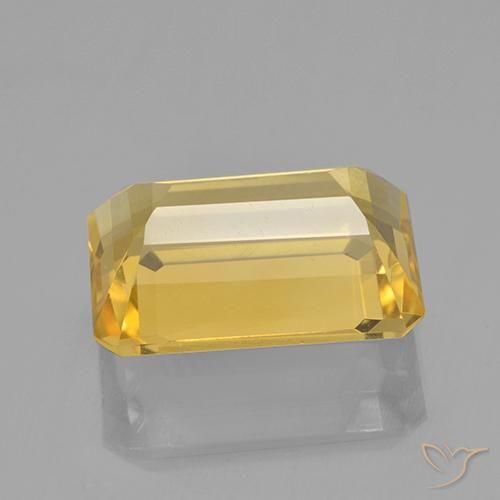 Citrino Dorado medio natural de 7.14 ct, Corte Octágono / Esmeralda, VVS