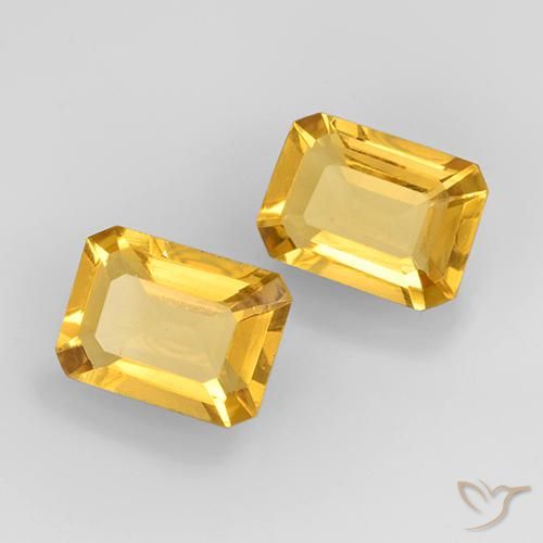 Gemas de Citrino Dorado natural de 2.58 ct, Corte Octágono / Esmeralda, VVS-VS
