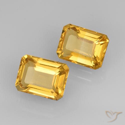 Gemas de Citrino Dorado claro natural de 3.32 ct, Corte Octágono / Esmeralda, VVS-VS