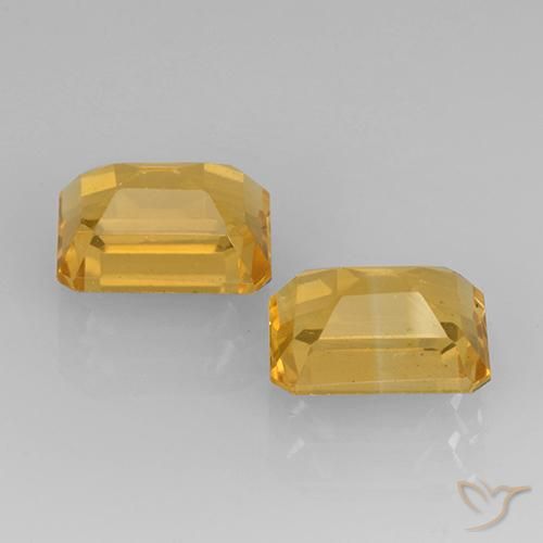 Gemas de Citrino Dorado claro natural de 3.32 ct, Corte Octágono / Esmeralda, VVS-VS
