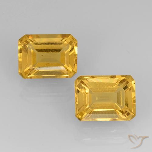 3.24ctw Natural Dorado Citrino, corte esmeralda, VS