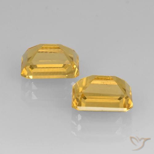 Gemas de Citrino Dorado natural de 3.24 ct, Corte Octágono / Esmeralda, VS