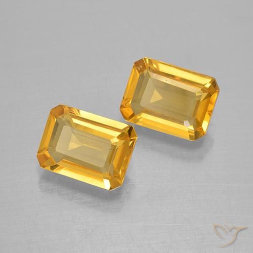 Gemas de Citrino Dorado oscuro natural de 2.54 ct, Corte Octágono / Esmeralda, VVS-VS