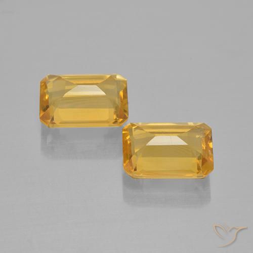 Gemas de Citrino Dorado oscuro natural de 2.54 ct, Corte Octágono / Esmeralda, VVS-VS