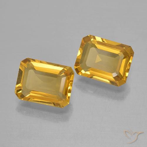 Gemas de Citrino Dorado natural de 2.80 ct, Corte Octágono / Esmeralda, VVS-VS