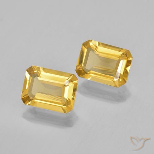 Gemas de Citrino Dorado claro natural de 2.72 ct, Corte Octágono / Esmeralda, VVS-VS