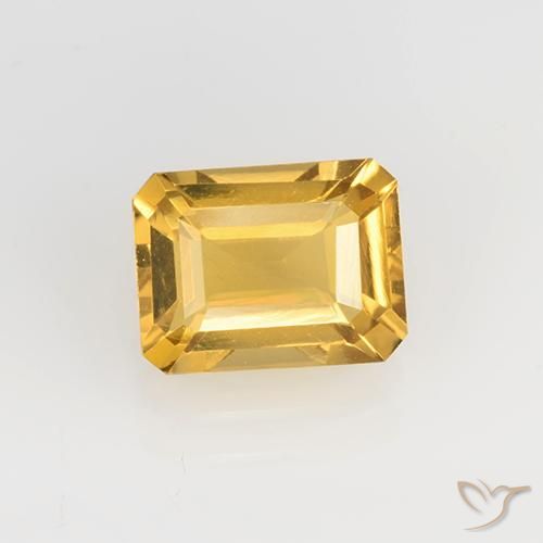 1.63ct Natural Dorado medio Citrino, corte esmeralda, VVS-VS