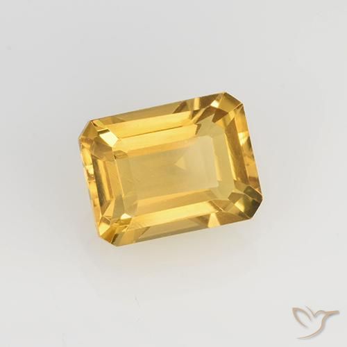 Citrino Dorado medio natural de 1.63 ct, Corte Octágono / Esmeralda, VVS-VS