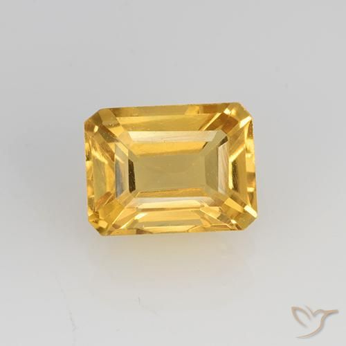 1.61ct Natural Naranja dorado Citrino, corte esmeralda, VVS-VS