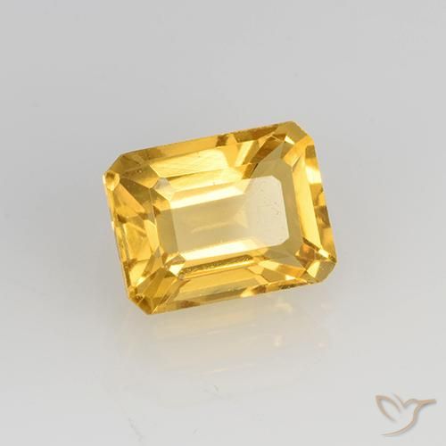 Citrino Naranja dorado natural de 1.61 ct, Corte Octágono / Esmeralda, VVS-VS