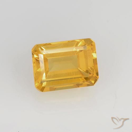 1.66ct Natural Dorado oscuro Citrino, corte esmeralda, VS