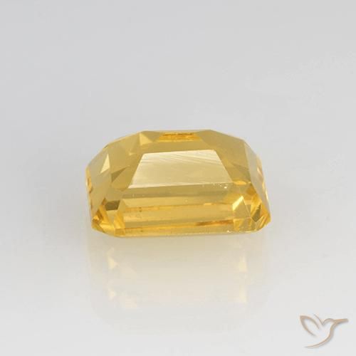 Citrino Dorado medio natural de 1.68 ct, corte esmeralda, VS