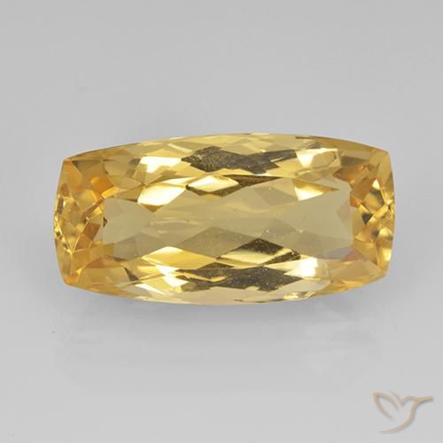 7.07ct Natural Dorado medio Citrino, Forma Cojín, VVS-VS