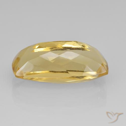 Citrino Dorado medio natural de 7.07 ct, Forma Cojín, VVS-VS