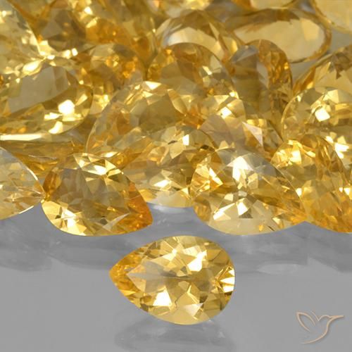 Citrino Dorado natural de 1.63 ct, En forma de pera, VVS-VS