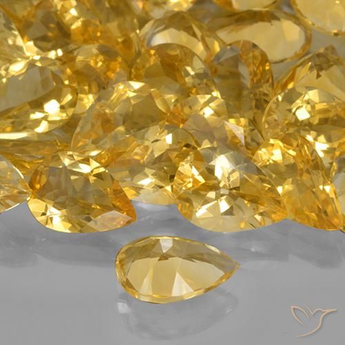 Citrino Dorado natural de 1.63 ct, En forma de pera, VVS-VS