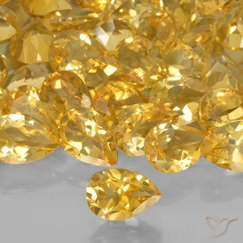 0.64ct Natural Dorado medio Citrino, En forma de pera, VVS-VS