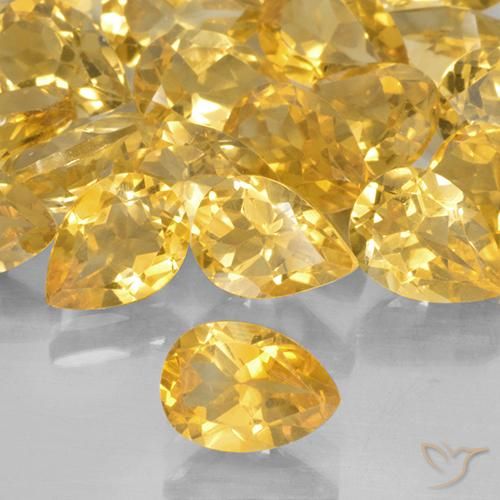 0.66ct Natural Dorado medio Citrino, En forma de pera, VVS-VS