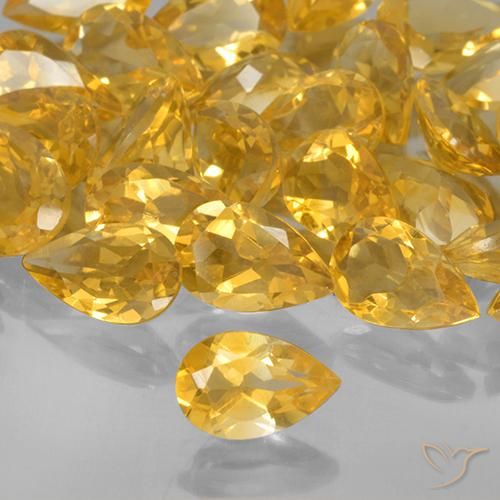 0.73ct Natural Naranja dorado Citrino, En forma de pera, VVS-VS