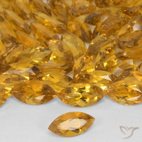 Citrino Dorado naranja natural de 0.47 ct, Marquesa, VVS-VS