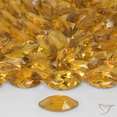 Citrino Dorado naranja natural de 0.47 ct, Marquesa, VVS-VS