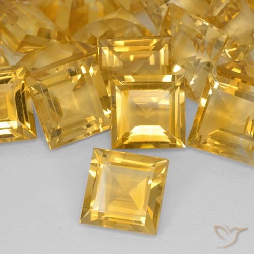 Citrino Dorado medio natural de 3.33 ct, Cuadrado, VVS-VS