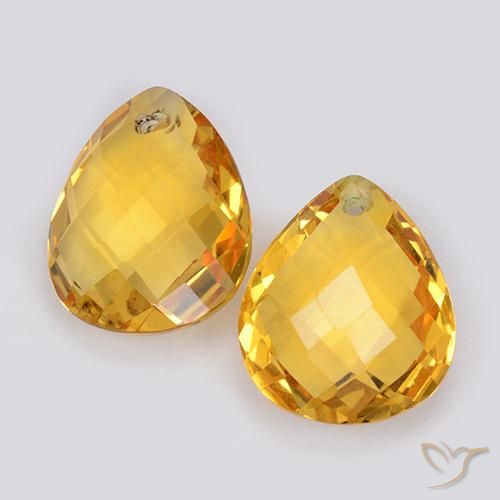 7.43ctw Natural Dorado medio Citrino, En forma de pera, VVS-VS