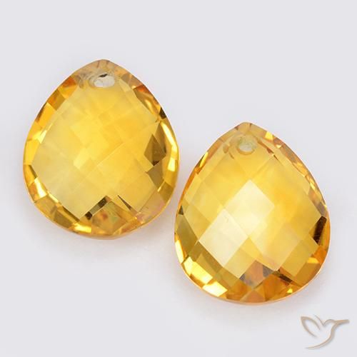 7.89ctw Natural Dorado medio Citrino, En forma de pera, VVS-VS