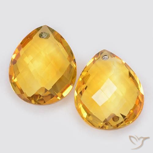 7.56ctw Natural Dorado medio Citrino, En forma de pera, VVS-VS