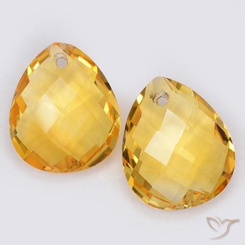 7.04ctw Natural Naranja dorado Citrino, En forma de pera, VVS-VS