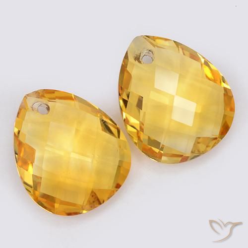 Gemas de Citrino Naranja dorado natural de 7.04 ct, En forma de pera, VVS-VS