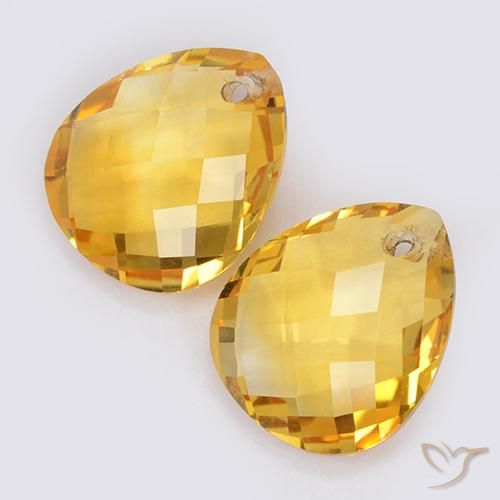 Gemas de Citrino Naranja dorado natural de 7.04 ct, En forma de pera, VVS-VS