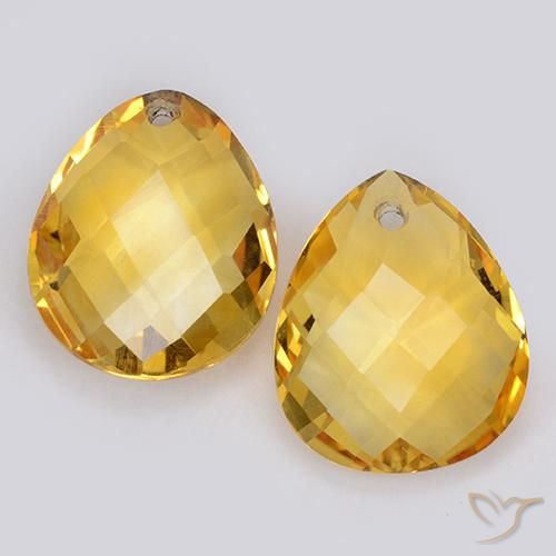 7.50ctw Natural Dorado medio Citrino, En forma de pera, VVS-VS