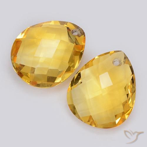 Gemas de Citrino Dorado medio natural de 7.50 ct, En forma de pera, VVS-VS