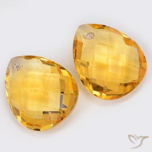 Gemas de Citrino Dorado oscuro natural de 7.00 ct, En forma de pera, VVS-VS