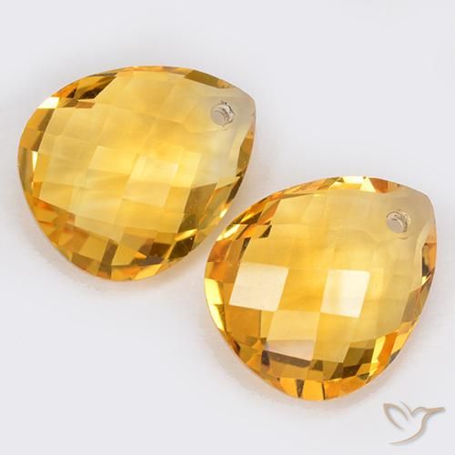 Gemas de Citrino Dorado oscuro natural de 7.00 ct, En forma de pera, VVS-VS