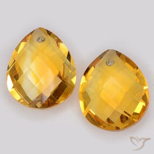 7.57ctw Natural Dorado oscuro Citrino, En forma de pera, VVS-VS