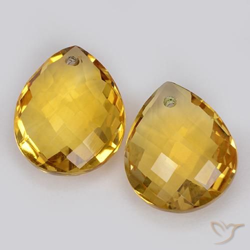7.41ctw Natural Dorado intenso Citrino, En forma de pera, VVS-VS